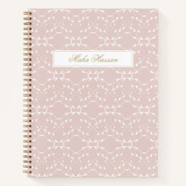 Blush Rose Vine Pattern Journal | Custom Name  Notizblock