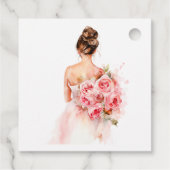 Blush Rose Wasserfarbe Hochzeitskraut Brautparty Geschenkanhänger (Rückseite)