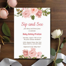 Blush Rose Wasserfarben BläsernBaby Dusche