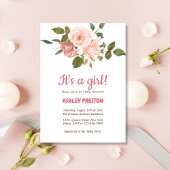 Blush Rose Wasserfarben BläsernBaby Dusche Einladung