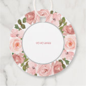 Blush Rose Wasserfarben BläsernBaby Dusche Geschenkanhänger (Rückseite)