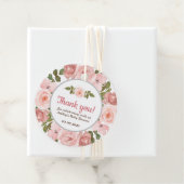 Blush Rose Wasserfarben BläsernBaby Dusche Geschenkanhänger (Beispiel)