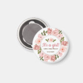 Blush Rose Wasserfarben BläsernBaby Dusche Magnet (Vorderseite/Rückseite)