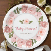 Blush Rose Wasserfarben BläsernBaby Dusche Pappteller