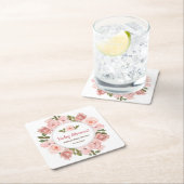 Blush Rose Wasserfarben BläsernBaby Dusche Rechteckiger Pappuntersetzer (Vor Ort)