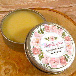 Blush Rose Wasserfarben BläsernBaby Dusche Runder Aufkleber