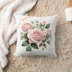 Blush-Rose Wasserfarben-Kissen Kissen