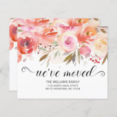 Blush-Rose Wasserfarbenflora-Moving-Card (Vorne/Hinten)