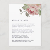Blush Rose Wedding Guest Details Card Begleitkarte (Vorderseite)