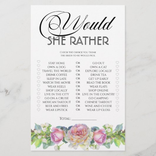 Blush Rose würde sie lieber Brautparty spielen (Vorderseite)