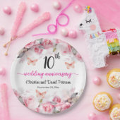 Blush-Rose zum 10. Geburtstag Pappteller (Party)