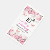 Blush-Rose zum 10. Geburtstag Serviette (Ecke)