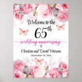 Blush Rose zum 65. Geburtstag begrüßen Poster (Vorne)