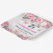 Blush-Rose zum 75. Hochzeitstag Pappteller (Gewinkelt)