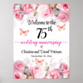 Blush-Rose zum 75. Hochzeitstag Poster (Vorne)