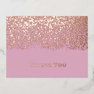 Blush Roségoldfolie Hochzeit Danke  Folien Feiertagspostkarte