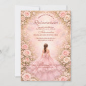 Blush-Rosen-Garten-Quinceañera Einladung (Vorderseite)
