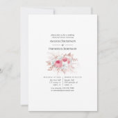 Blush & Rosen Gold Floral and Lace Probe Dinner Einladung (Vorderseite)