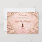 Blush-Rosengarten-Quinceañera RSVP Karte (Vorderseite)