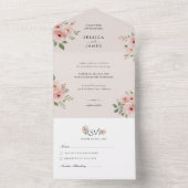 Blush Roses Editable Elegant Wedding  All In One Einladung (Innen)