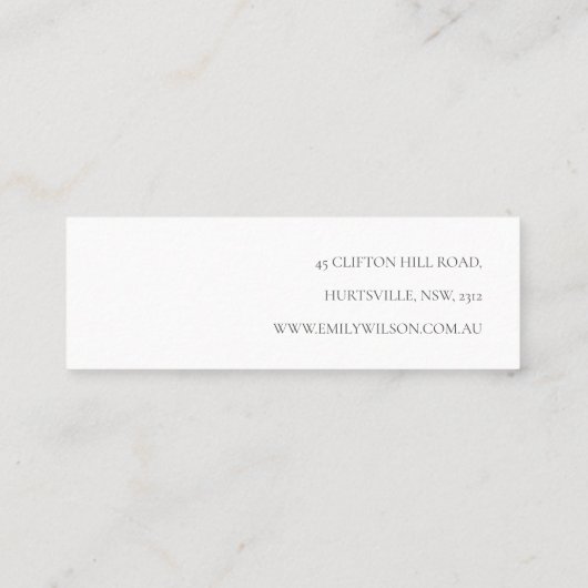 Blush Roses Floral Earring Hoop Loop Stud Display Mini Visitenkarte (Rückseite)