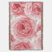 Blush Roses Watercolor Floral Pink Petal Pattern Decke (Vorderseite Vertikal)