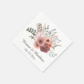 Blush Rust Floral Wedding Serviette (Ecke)