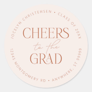 Blush Rust Personalisierte Anrufe an den Grad Runder Aufkleber
