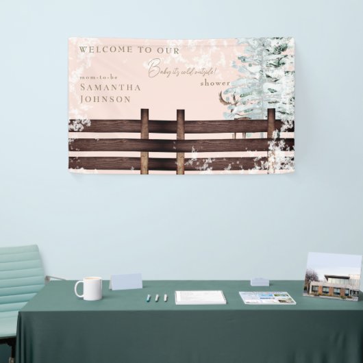 Blush Rustic Baby's Cold Outside Willkommen Banner (Messeveranstaltung)