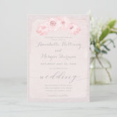 Blush Rustic Calligraphy Wedding Einladung (Stehend Vorderseite)