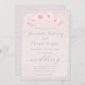 Blush Rustic Calligraphy Wedding Einladung (Vorne/Hinten)