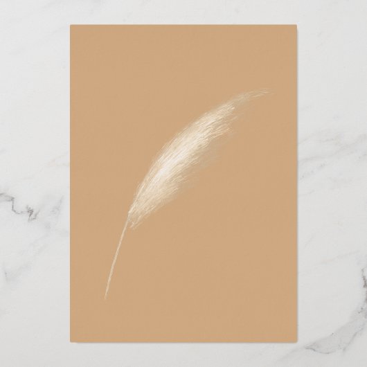 Blush Rustic Earthy Neutral Boho Pampas Wedding Folieneinladung (Rückseite)