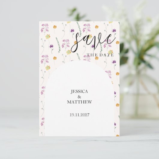 Blush Rustic Fairy Garden Save The Date (Stehend Vorderseite)