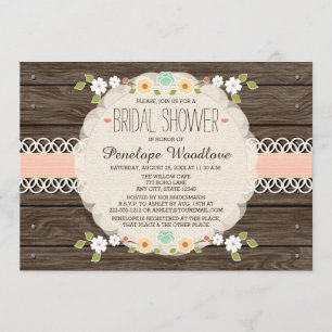 BLUSH RUSTIC FLORAL BOHO BRIDAL ZEIGT INVITATIONEN EINLADUNG