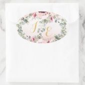 Blush Rustic Garden Wedding Classic Oval Sticker (Tasche)