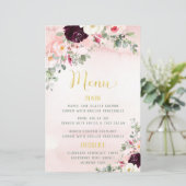 Blush Rustic Garden Wedding Menu (Stehend Vorderseite)