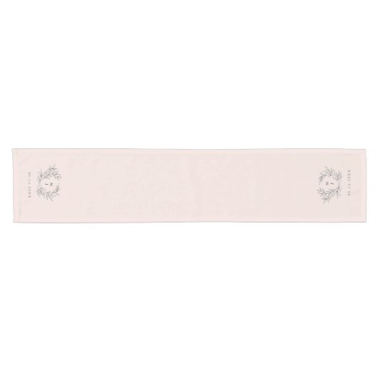 Blush Rustic Monogram ReceptionTable Runner Kurzer Tischläufer (Horizontal)