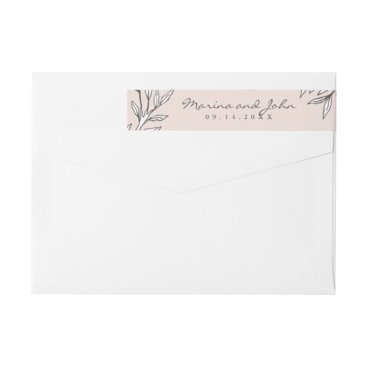 Blush Rustic Monogram Wreath Invitation Envelope (Rückseite)