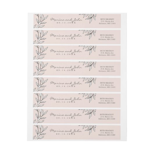 Blush Rustic Monogram Wreath Invitation Envelope (Bogen)