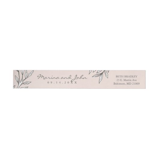 Blush Rustic Monogram Wreath Invitation Envelope (Person)