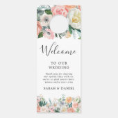 Blush Rustikale Hochzeit Begrüßungstür Gefahr Türanhänger (Rückseite)