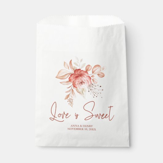 Blush Rustikale Personalisierte Hochzeit Geschenktütchen (Vorderseite)