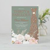 Blush & Sage 30th Birthday Rose Gold Gown Folieneinladung (Stehend vorne)