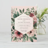 Blush Sage Anemone Wedding Einladung (Stehend Vorderseite)