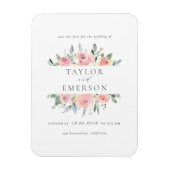 Blush & Sage Aquarell Save the Date Blütenfarbe Magnet (Vertikal)
