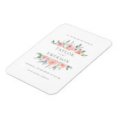 Blush & Sage Aquarell Save the Date Blütenfarbe Magnet (Linke Seite)