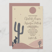 Blush & Sage Desert Saguaro Cactus Wedding Einladung (Vorne/Hinten)