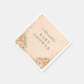 Blush Sage Floral Garden Baby Shower Serviette (Ecke)