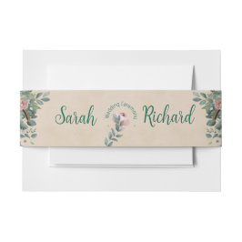 Blush Sage Floral Wedding Einladungsbanderole