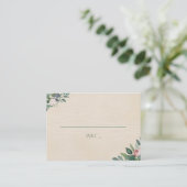 Blush Sage Floral Wedding Platzkarte (Stehend Vorderseite)